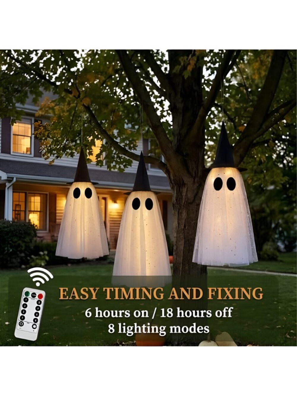Halloween Ghost Decor Outdoor, Halloween Hanging Ghost Decorations - Picture 6 of 7